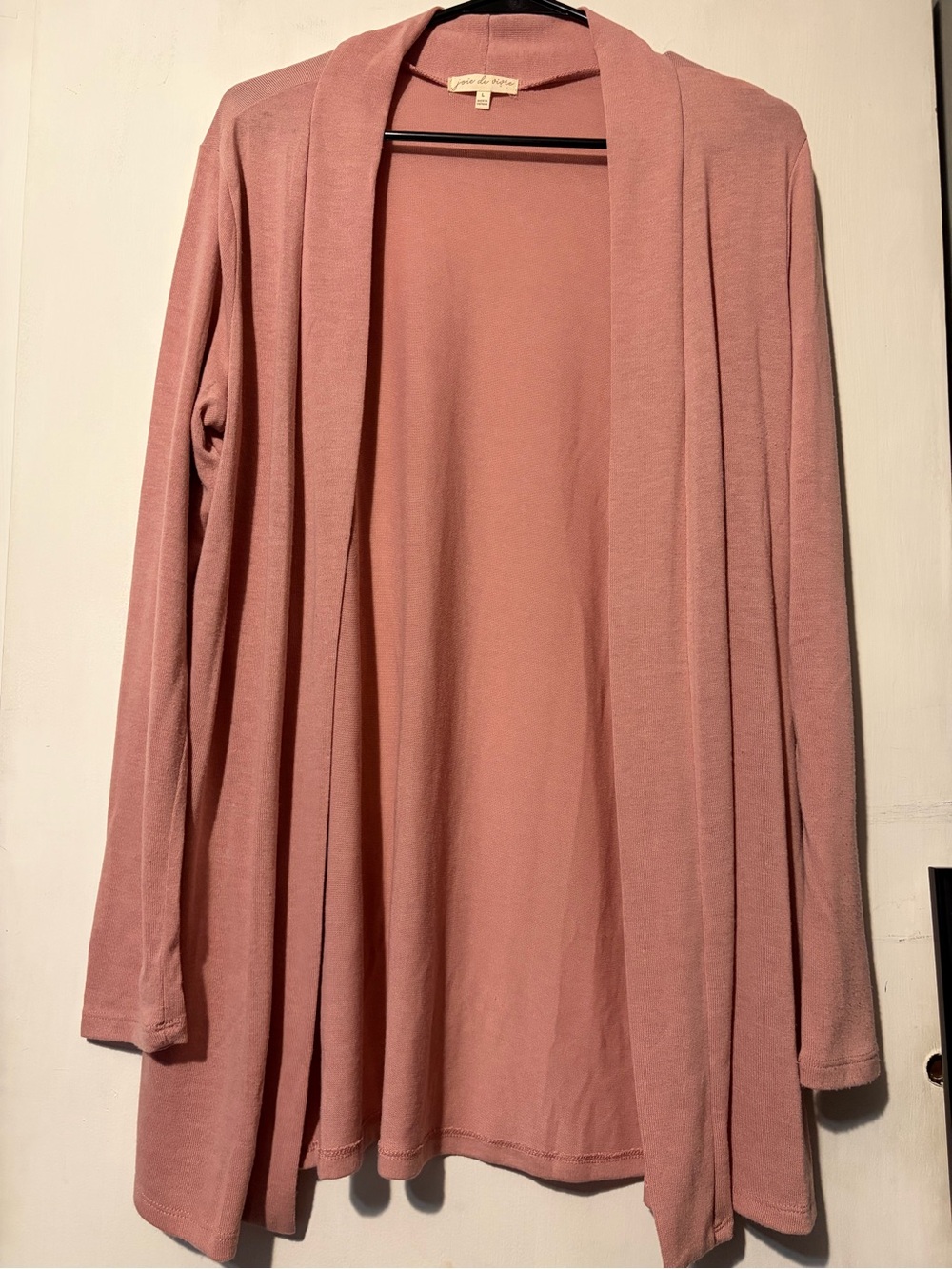 Lightweight Mauve Open-Front Cardigan